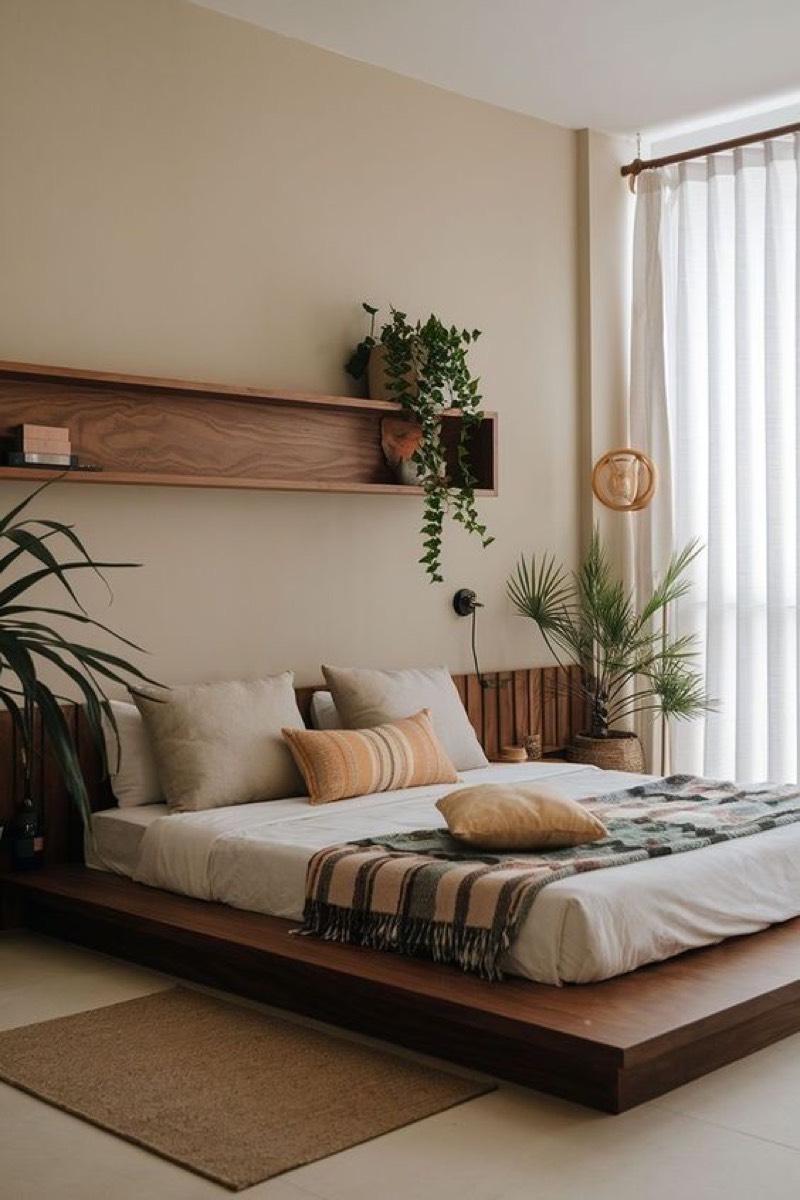 Erdiges Schlafzimmer